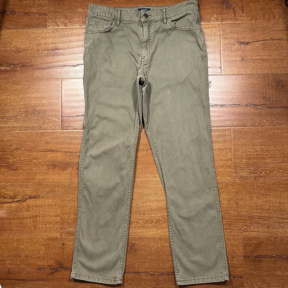 Vintage Woolrich Pants Mens 32x30 Army Green Straight Leg Pockets Cotton VTG